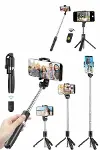 Cep Telefonu Tripod Standı Manyetik Selfie Sopa Bluetooth Uzaktan Kumandalı-2