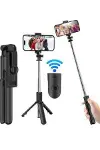 Cep Telefonu Tripod Standı Manyetik Selfie Sopa Bluetooth Uzaktan Kumandalı-3