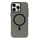 Apple iPhone 15 Pro Max Kılıf Anka PC Magneticsafe Sert Metal Kapak - Siyah-2