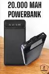 20.000 Mah Led Işıklı LCD Ekran USB Girişli Type-C Lightning Powerbank-1