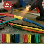 164 Parça Isı ile Daralan Makaron Seti – Elektrik Kablo İzolasyon & Koruma Kılıfı, Renkli Shrink Tub-1