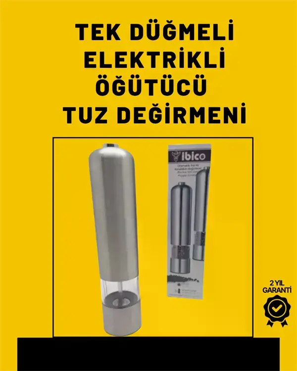 Pil İle Çalışan Elektrikli Baharat Öğütme Cihazı Ergonok Şeffaf Gövde