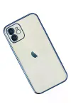 Apple iPhone 12 Kılıf Razer Lensli Silikon - Lacivert-3