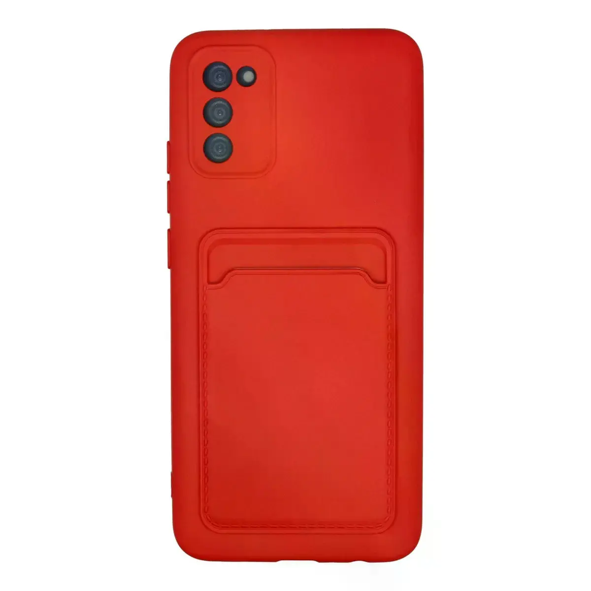 Samsung Galaxy A02s Kılıf Kelvin Kartvizitli Silikon - Kırmızı