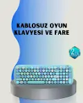 Retro Tarz Kablosuz Klavye Mouse Seti – 104 Tuşlu, Ergonok Tasarım-1