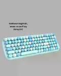 Retro Tarz Kablosuz Klavye Mouse Seti – 104 Tuşlu, Ergonok Tasarım-5