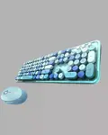Retro Tarz Kablosuz Klavye Mouse Seti – 104 Tuşlu, Ergonok Tasarım-10