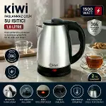 Çelik Kettle Elektrikli Su Isıtıcısı Paslanmaz Çelik Gizli Rezistans 360° 1.8LT 1500W KK-3331-2