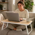 SN-29696 Katlanabilir Laptop Masası ve Yatak Koltuk Üzeri Tepsisi Ahşap Desen 70x48cm-2