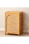 Kalın Bambu Kirli Çamaşır Sepeti 43x33x67 cm (Kumaş Çantalı)-1