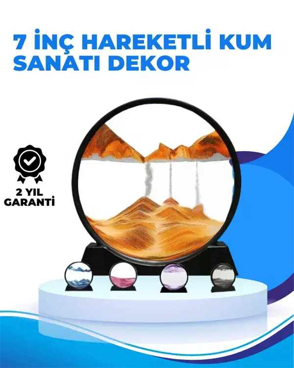Döndürülebilir Dinak Kum Tablosu – Stres Giderici, Yüksek Kaliteli Cam ve Doğal Kum ile Sanatsal Mas