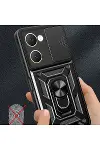 Vivo Y18 Kılıf Pars Lens Yüzüklü Silikon - Siyah-4
