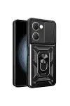 Vivo Y18 Kılıf Pars Lens Yüzüklü Silikon - Siyah-1