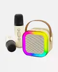 Karaoke Hoparlör Taşınabilir Çift krofonlu ve LED Işıklı Bluetooth 5.0-4