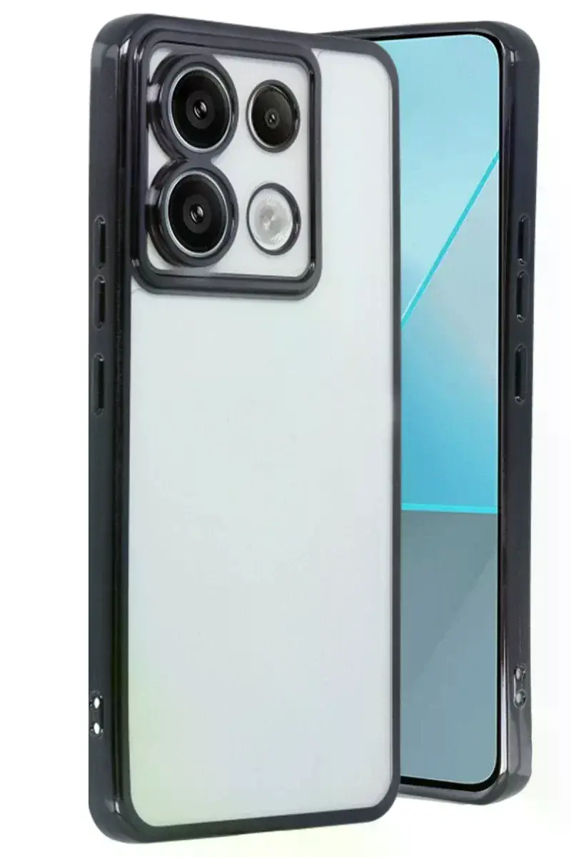 Xiao Poco X6 Kılıf Razer Lensli Silikon - Siyah