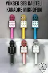 Kablosuz Bluetooth Karaoke Mikrofon USB ve AUX Girişli, Yüksek Ses Kalitesi-4