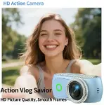 1080p Dijital Video Kamera (32gb) Kart Dijital Vlog Fotoğraf Makinesi Türkçe Mavi-5