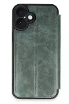 Apple iPhone 16 Kılıf Flip Cover - Koyu Yeşil-1
