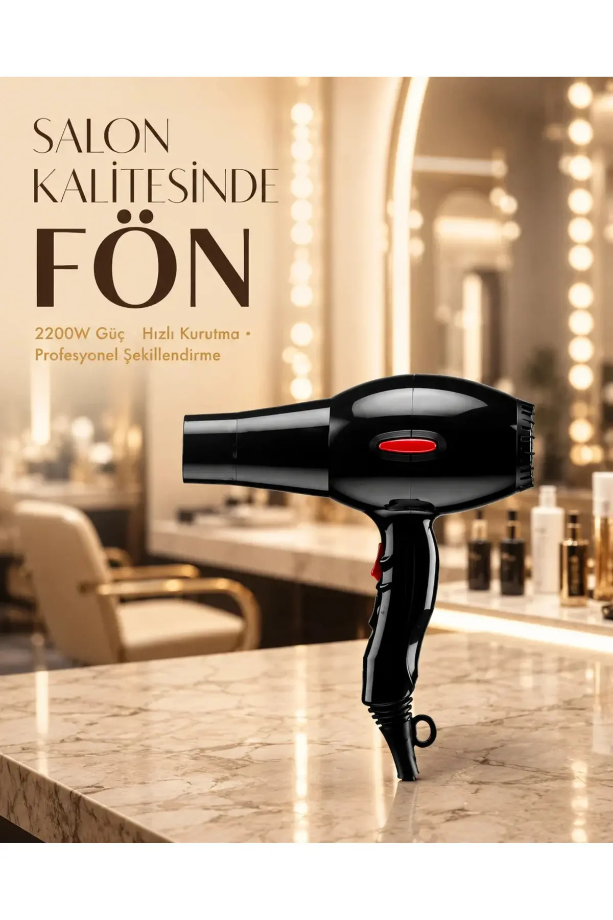 2200W AC Motor Saç Kurutma Makinesi Hafif ve Dayanıklı Tasarımlı
