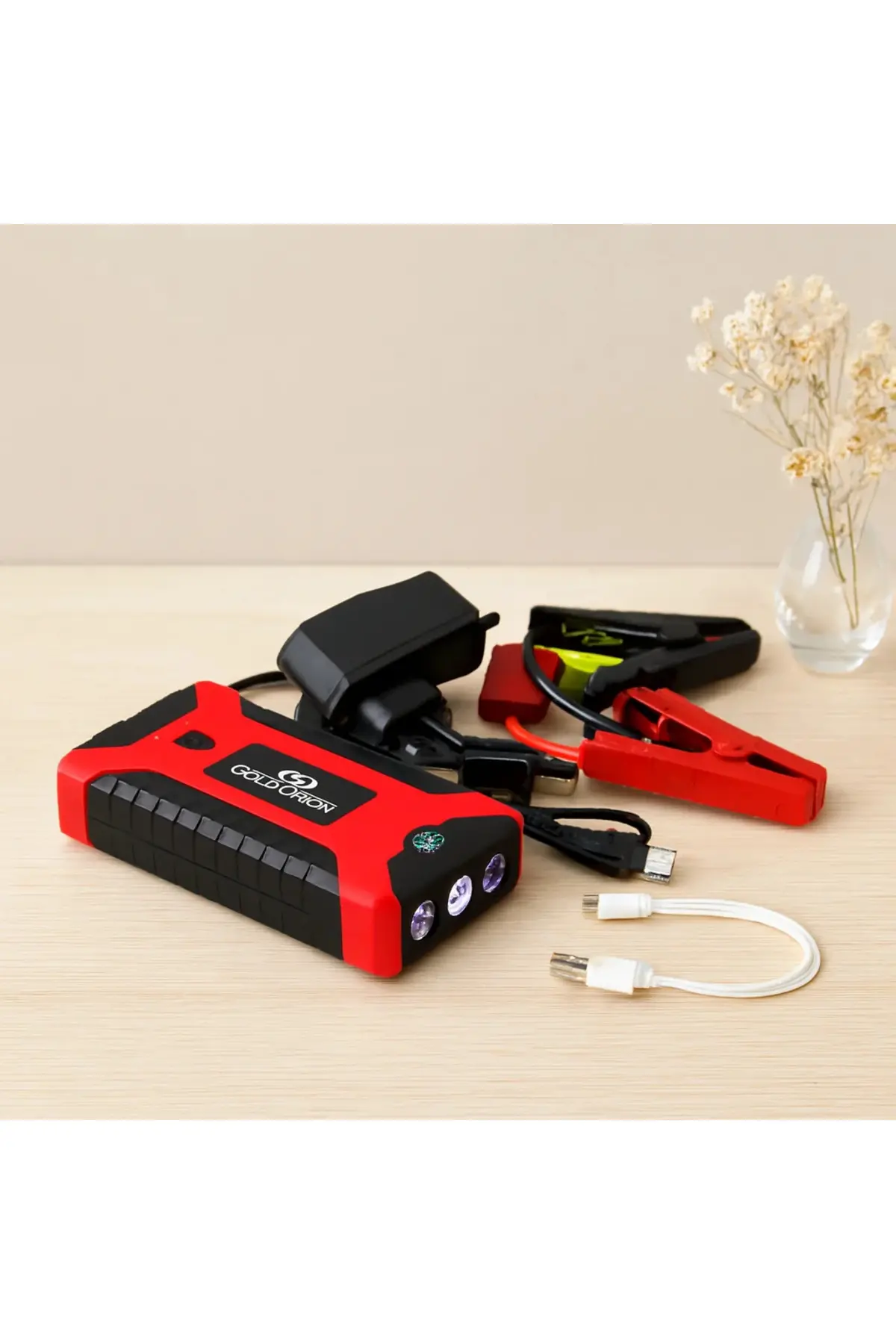 Araç Takviye Powerbank 4 USB Taşınabilir Fener COB Pusula 98.000 mAh