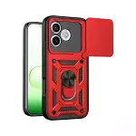 Huawei Honor 600 Lite Pars Lens Yüzüklü Silikon - Kırmızı-1