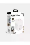 Tekli Yüksek Voltaj Korumalı Duvar Prizi 2x Type-c 1x Usb Çıkışlı Priz Grup Priz Çoğaltıcı Siyah-8