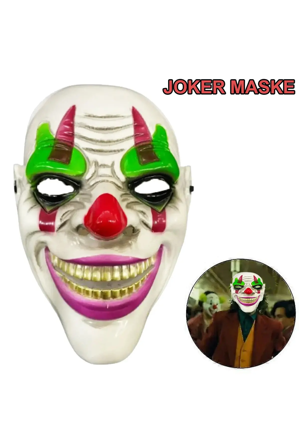 Delirten Gülüş Psikopat Palyaço Temalı Joker Maskesi