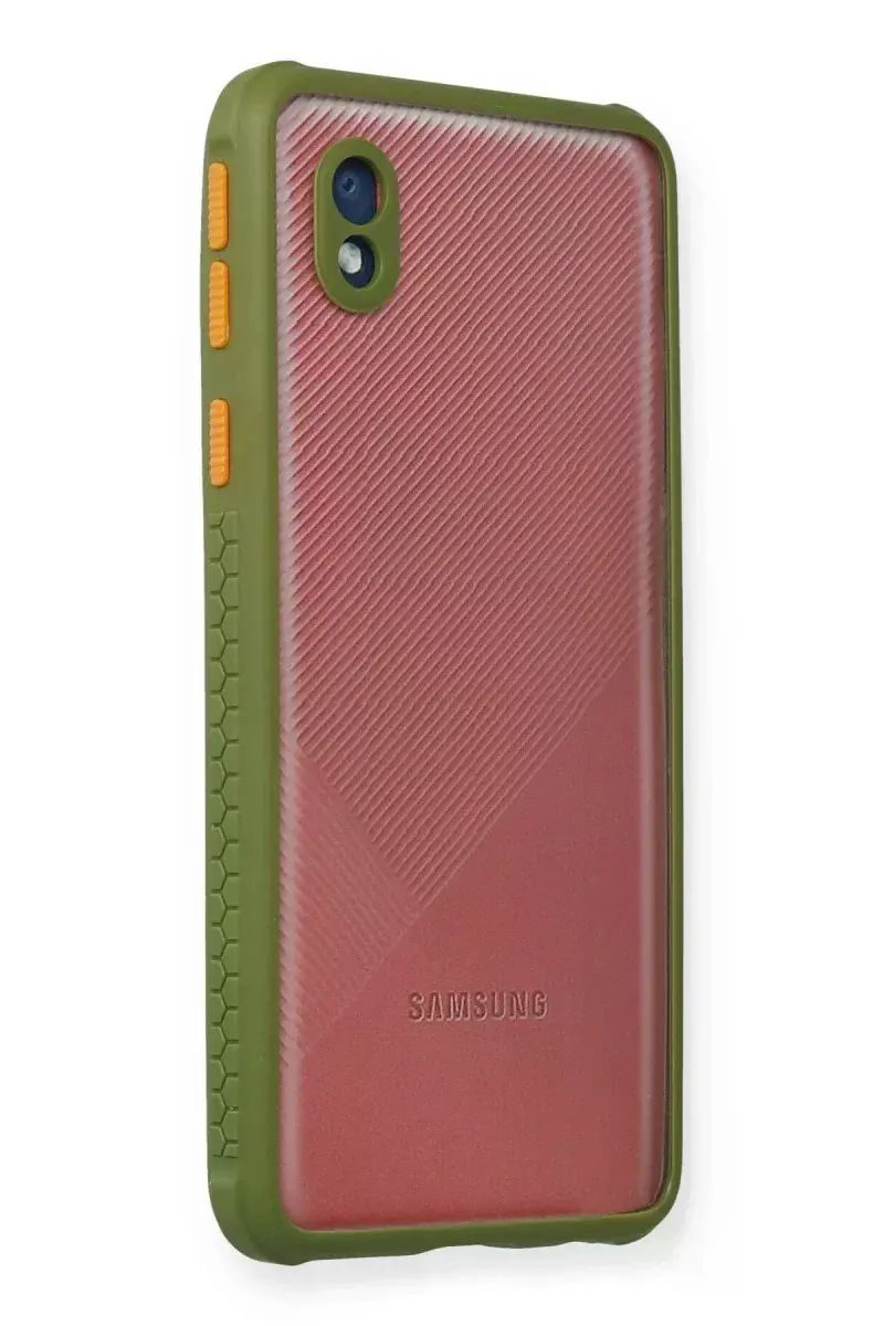 Samsung Galaxy A01 Core Kılıf a Şeffaf Silikon - Yeşil