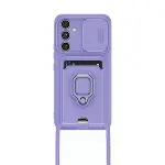 Samsung Galaxy A05s Kılıf Zuma Kartvizitli Yüzüklü Silikon - Lila-2