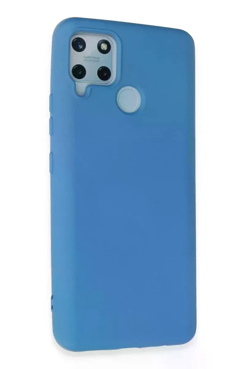 Realme C15 Kılıf Nano içi Kadife Silikon - Mavi