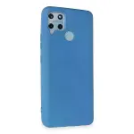 Realme C15 Kılıf Nano içi Kadife Silikon - Mavi-4