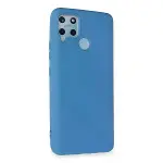 Realme C15 Kılıf Nano içi Kadife Silikon - Mavi-5