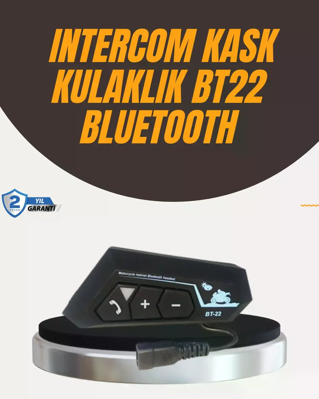 Su Geçirmez BT22 Bluetooth Kask Kulaklığı GPS ve Müzik Uyumlu