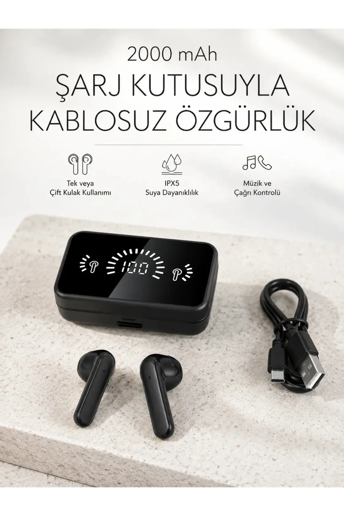 Bluetooth 5.1 Destekli bluetooth kulaklık – ANC ve Stereo Sesli