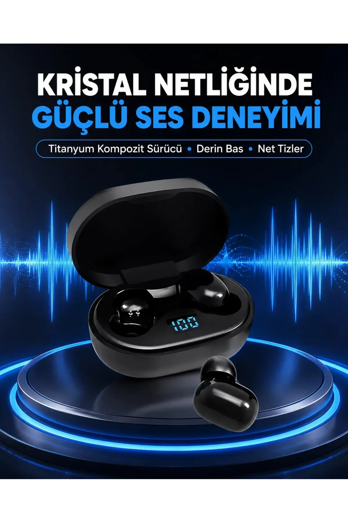 Titanyum Hoparlörlü Kablosuz Bluetooth Kulaklık Yeni Nesil