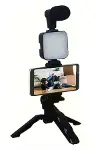 Telefon Tutucu krofonlu Işıklı Youtuber Video Kayıt-1