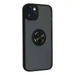 Apple İphone 14 Kılıf Montreal Yüzüklü Silikon Kapak - Siyah-2