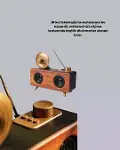 Retro Gramofon Tasarımlı Bluetooth Hoparlör – 3D Stereo Ses, 1800 mAh Batarya-4