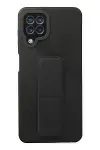 Samsung Galaxy A22 Kılıf Mega Standlı Silikon - Siyah-1