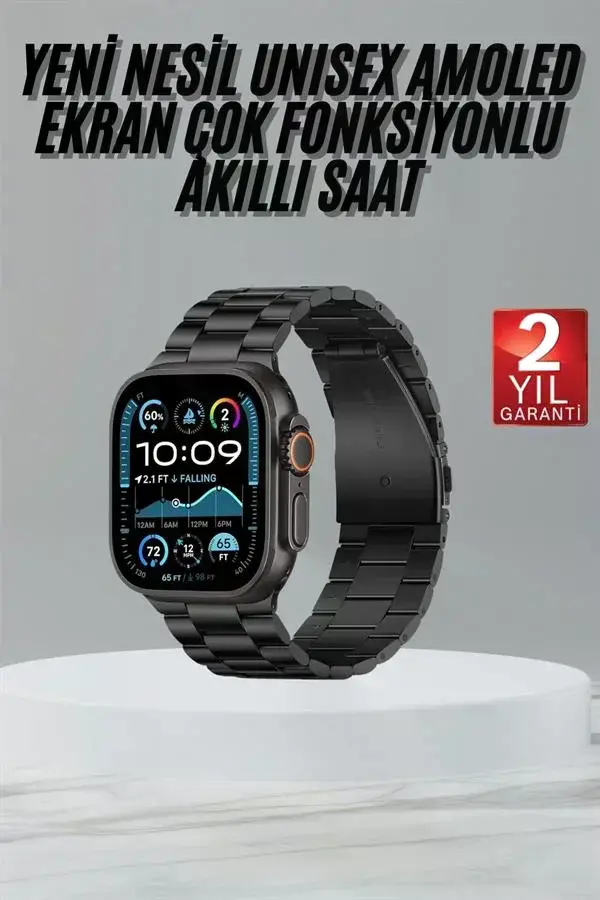 Ultra 3 Kordonlu Amoled Ekran Akıllı Saat Çok Fonksiyonlu Uyku ve Sağlık Takibi