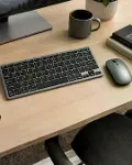 Şarjlı Kablosuz Klavye ve Mouse Seti Kompakt Taşınabilir Tasarım-1