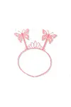 Toz Pembe Renk Kelebek Kanadı Tacı ve Sopası 50x37 cm-2