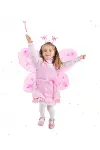 Toz Pembe Renk Kelebek Kanadı Tacı ve Sopası 50x37 cm-3