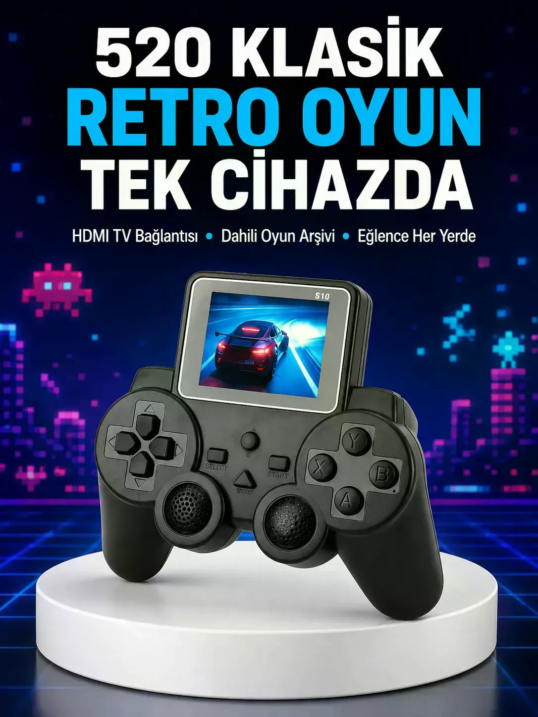 2025 A Kalite S10 Gamepad 520 Oyunlu TV Bağlantılı Retro Atari Konsolu Yeni Nesil