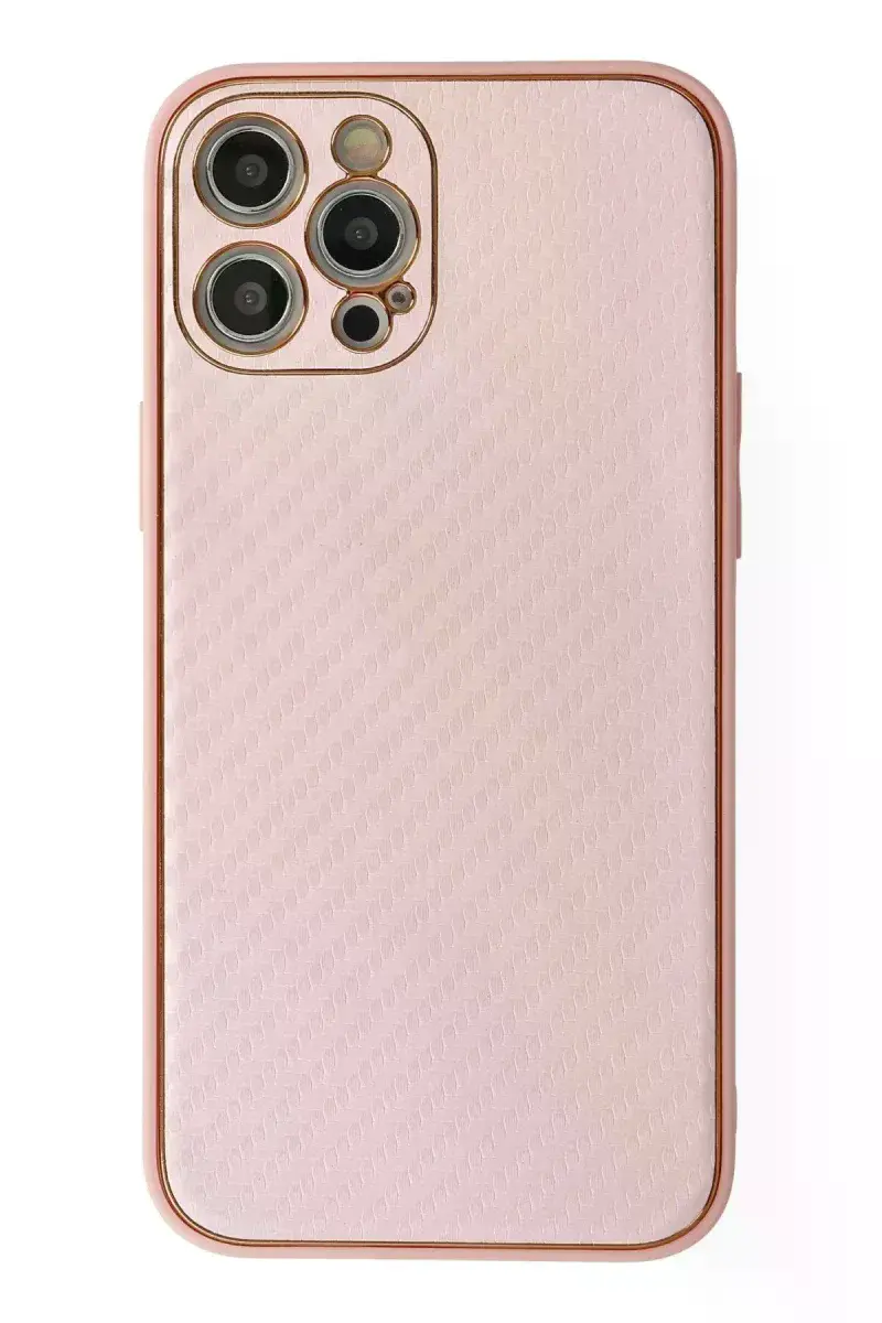 Apple iPhone 12 Pro Kılıf Coco Karbon Silikon - Pembe