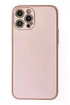Apple iPhone 12 Pro Kılıf Coco Karbon Silikon - Pembe-1