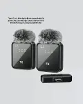 2in1 Kablosuz Yaka krofonu iOS ve Android Uyumlu-3