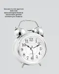 Yuvarlak Gümüş Dekoratif Işıklı Masa Üstü Saat Alarmlı Sessiz Çalışma-4
