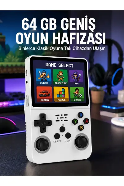 Klasik Oyun Konsolu 64 Bit İşlemci ve Çift Kart Girişi Özellikli Yeni Nesil
