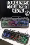 Q Klavye RGB Işıklı Klavye Ve Mouse Seti Kablolu Mouse Hediyeliş-1
